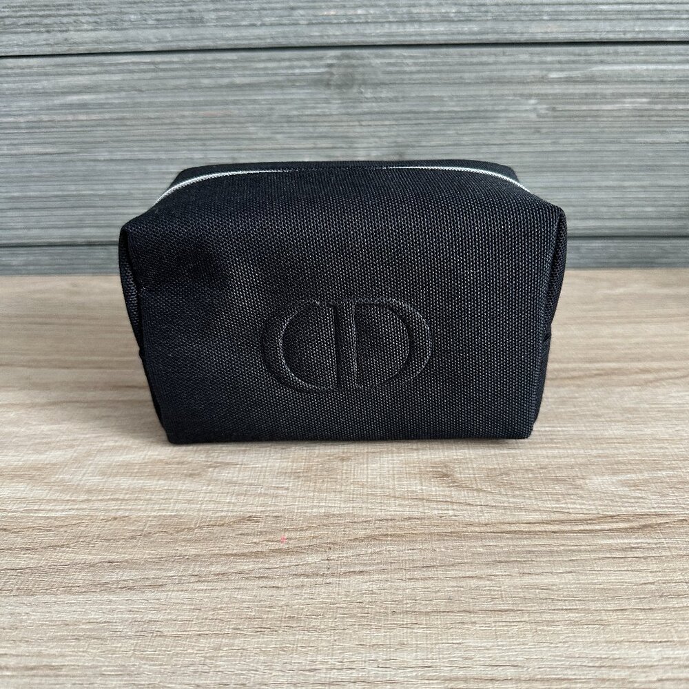 NEW Dior BLACK Makeup Bag Cosmetic Pouch, size 6"x3.75"x3.5"